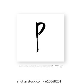 Hand drawn alphabet & number - vector