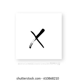 Hand drawn alphabet & number - vector