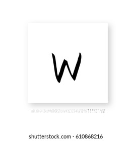 Hand drawn alphabet & number - vector