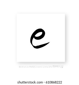 Hand drawn alphabet & number - vector