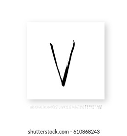 Hand drawn alphabet & number - vector