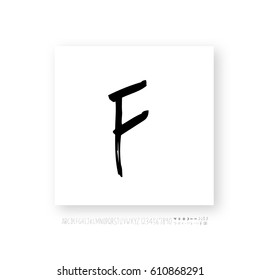 Hand drawn alphabet & number - vector
