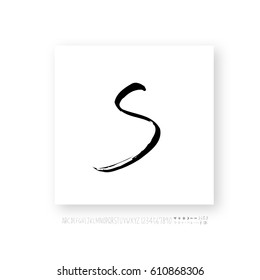 Hand drawn alphabet & number - vector