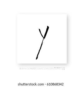 Hand drawn alphabet & number - vector