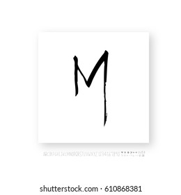 Hand drawn alphabet & number - vector