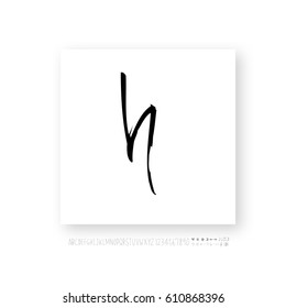 Hand drawn alphabet & number - vector