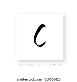 Hand drawn alphabet & number - vector