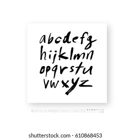 Hand drawn alphabet & number - vector