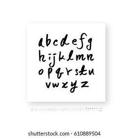 Hand drawn alphabet & number - vector