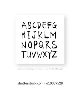 Hand drawn alphabet & number - vector
