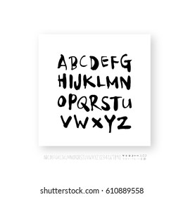 Hand drawn alphabet & number - vector