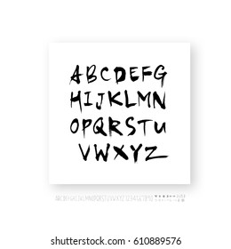 Hand drawn alphabet & number - vector