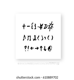Hand drawn alphabet & number - vector