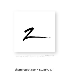 Hand drawn alphabet & number - vector