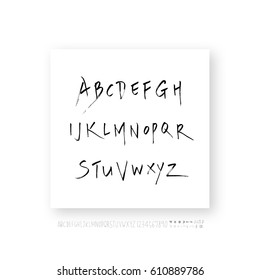 Hand drawn alphabet & number - vector