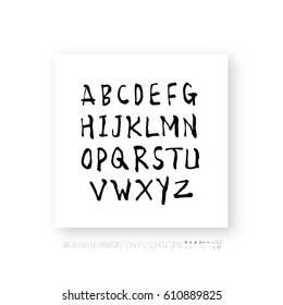 Hand drawn alphabet & number - vector