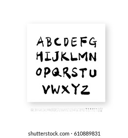Hand drawn alphabet & number - vector