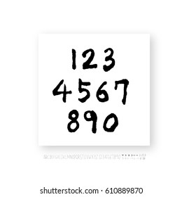 Hand drawn alphabet & number - vector