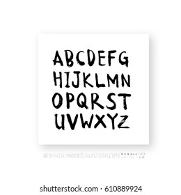 Hand drawn alphabet & number - vector
