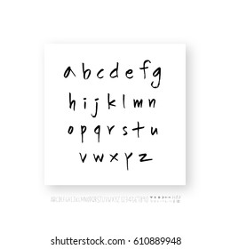 Hand drawn alphabet & number - vector