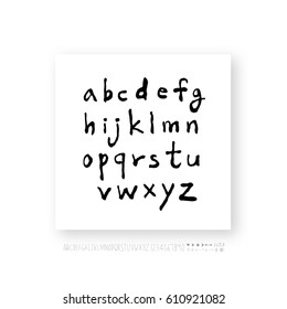 Hand drawn alphabet & number - vector