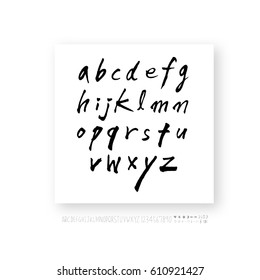 Hand drawn alphabet & number - vector