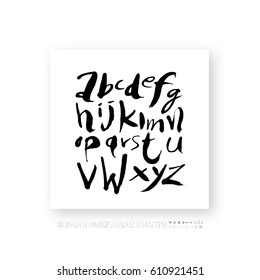 Hand drawn alphabet & number - vector