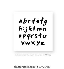 Hand drawn alphabet & number - vector
