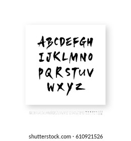 Hand drawn alphabet & number - vector