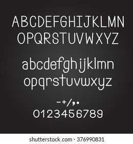 Hand drawn alphabet and numbers vector illustration