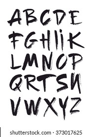 Hand drawn alphabet in retro style. ABC for your design. Letters of the alphabet written with a brush. Easy to use and edit letters.