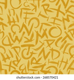 Hand drawn alphabet seamless vector pattern