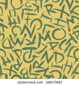 Hand drawn alphabet seamless vector pattern