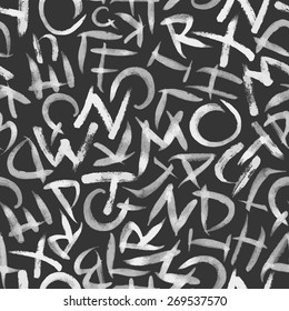 Hand drawn alphabet seamless vector pattern