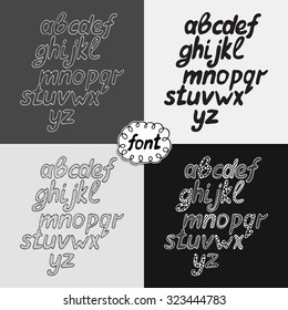hand drawn alphabet set