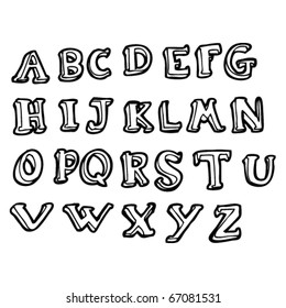 Hand Drawn Alphabet Set Stock Vector (Royalty Free) 67081531 | Shutterstock