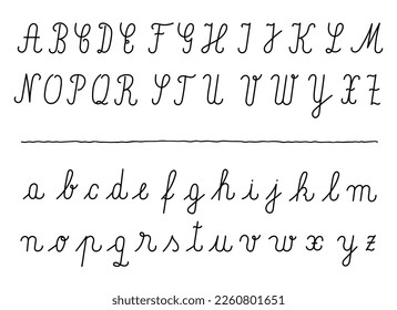 Hand drawn alphabet set vector illustration