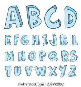 Hand drawn alphabet. vector