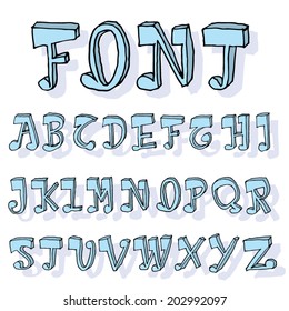Hand drawn alphabet. vector