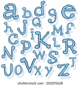 Hand drawn alphabet. vector