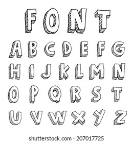 Hand Drawn Alphabet Vector Stock Vector (Royalty Free) 207017725 ...