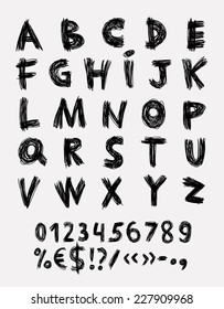 Hand drawn alphabet Vector