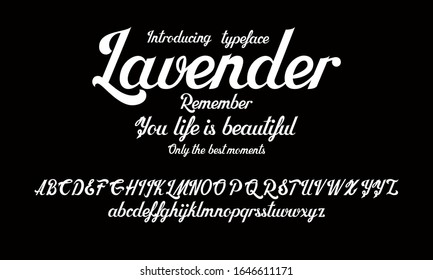 Hand drawn alphabet vector font. Brush script lettering for labels, headlines, posters etc.