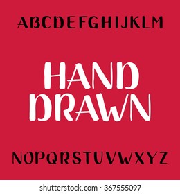 Hand drawn alphabet vector font. Brush lettering for labels, headlines, posters etc.