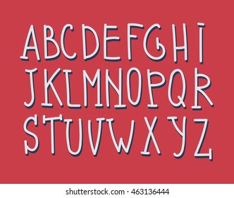 Hand drawn alphabet vector font. 
