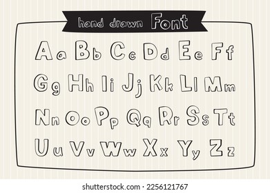 Hand drawn alphabet. vector illustration.