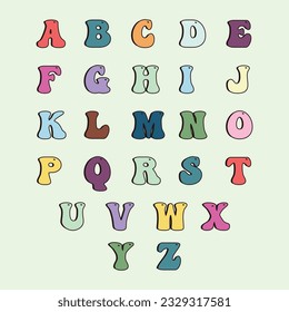 Hand Drawn Alphabet. A Vector Illustration of Colorful Letters on a Light Background