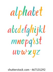 Hand drawn alphabet. Vector illustration. EPS 8.
