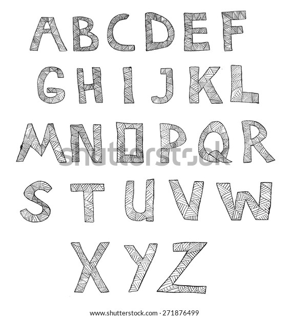 Hand Drawn Alphabet Vector Illustration Stock Vector (Royalty Free ...