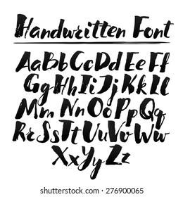 Hand Drawn Font Made By Dry Stock Vector (Royalty Free) 569211259